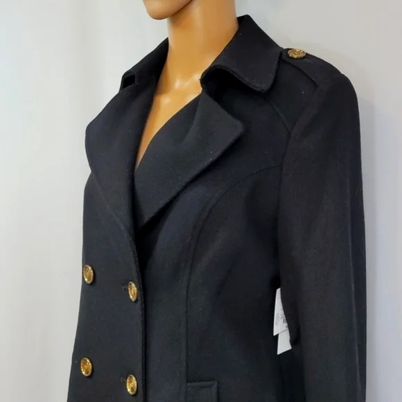 LIZ Claiborne Women's Black Double Breasted Coat